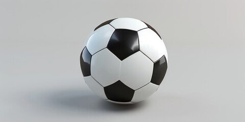 Obraz premium Classic Black and White Soccer Ball on a Neutral Background