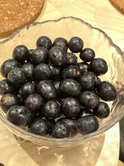 blueberries on a plate