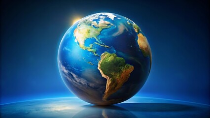 Fototapeta premium A Global Perspective Earth as a Precious Egg on a Dark Blue Background