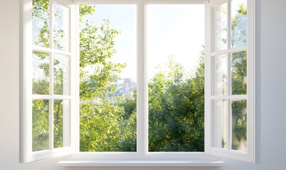 The most realistic and detailed image of a glass window frame, Generative AI