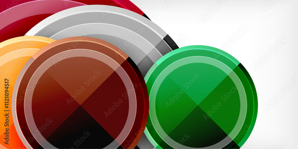 Poster geometric design abstract background - circles