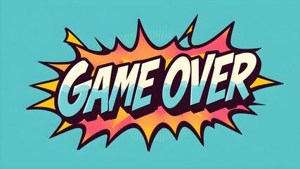 Game Over Comic book style vector illustration pop art word background. Generative AI