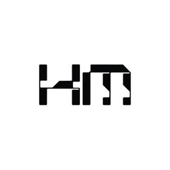 HM monogram logo design letter text name symbol monochrome logotype alphabet character simple logo