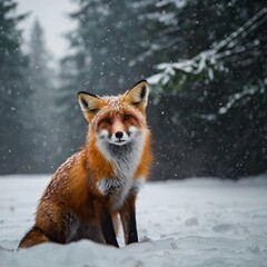 Obraz premium red fox vulpes