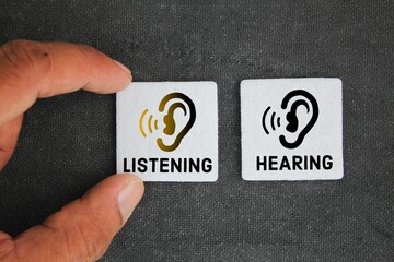 between the words HEARING and LISTENING, choose listening. concept of choosing to listen than just...
