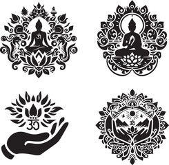silhouette icon of mantra
