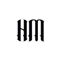 HM monogram logo design letter text name symbol monochrome logotype alphabet character simple logo