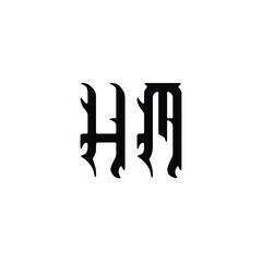 HM monogram logo design letter text name symbol monochrome logotype alphabet character simple logo