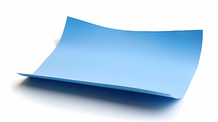 Blank Sticky Fountain Blue Paper Note with Shadow on White Background &ndash; Perfect for Stationery, Productivity Concepts, Office Branding, Stationery, E-commerce, Ads, Blogs, Social Media, Presentations