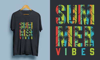 Typography "Summer Vibes" Vector T shirt Design