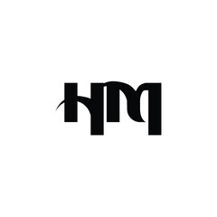 HM monogram logo design letter text name symbol monochrome logotype alphabet character simple logo