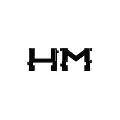 HM monogram logo design letter text name symbol monochrome logotype alphabet character simple logo