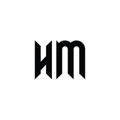 HM monogram logo design letter text name symbol monochrome logotype alphabet character simple logo