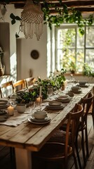 Fototapeta premium Beautifully set dining table.