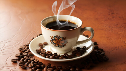 Fototapeta premium cup of coffee beans