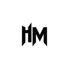 HM monogram logo design letter text name symbol monochrome logotype alphabet character simple logo