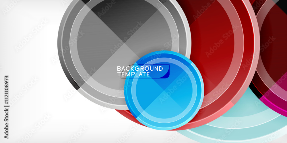 Poster Minimal geometric abstract background. Circle triangle design