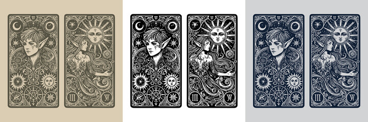 beautiful elf tattoo design with elegant accents