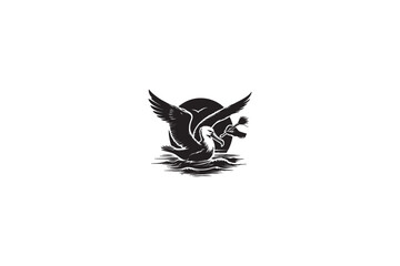 A Albatross Birds vector silhouette image adobe illustrator..eps
