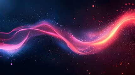 Obraz premium orange energy wave on a dark background
