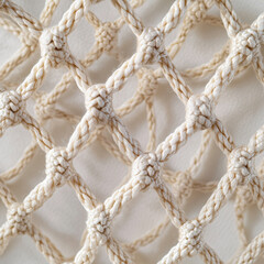 Close-Up of Nylon Fish Net with Textured Knots