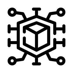Blockchain Network line icon