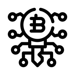 Blockchain Key line icon