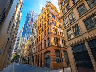 Fototapeta premium Epic photography of the city business area CBD corner