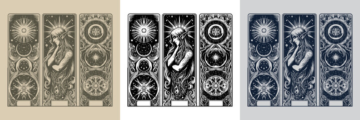 dark mystical elf playing card tattoo design