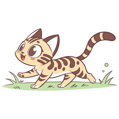 Playful Cat Vector Illustration Cute and Creative Feline Design
