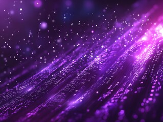 Dynamic purple light waves abstract digital art night scene atmospheric view creative visualization for modern design