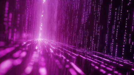 Exploring digital data flow virtual space motion graphic futuristic environment abstract viewpoint technology concept