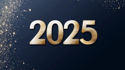 Banner with number 2025 for Christmas. Suitable for New Year greeting cards.