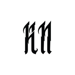 HN monogram logo design letter text name symbol monochrome logotype alphabet character simple logo