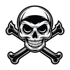 Human Head Skull Vector Design.