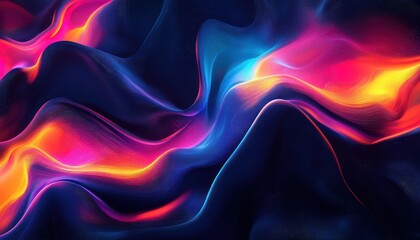 Obraz premium Abstract Colorful Waves Flowing Dynamically in Dark Space