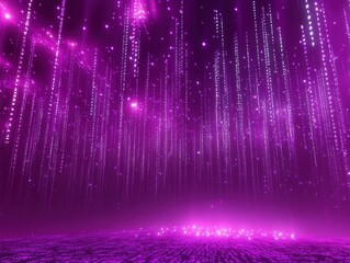 Digital rain effect virtual space abstract art futuristic environment low angle cyberpunk concept for impact