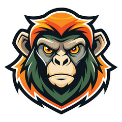 Fierce Monkey Head Mascot Logo Vector Bold and Dynamic Design