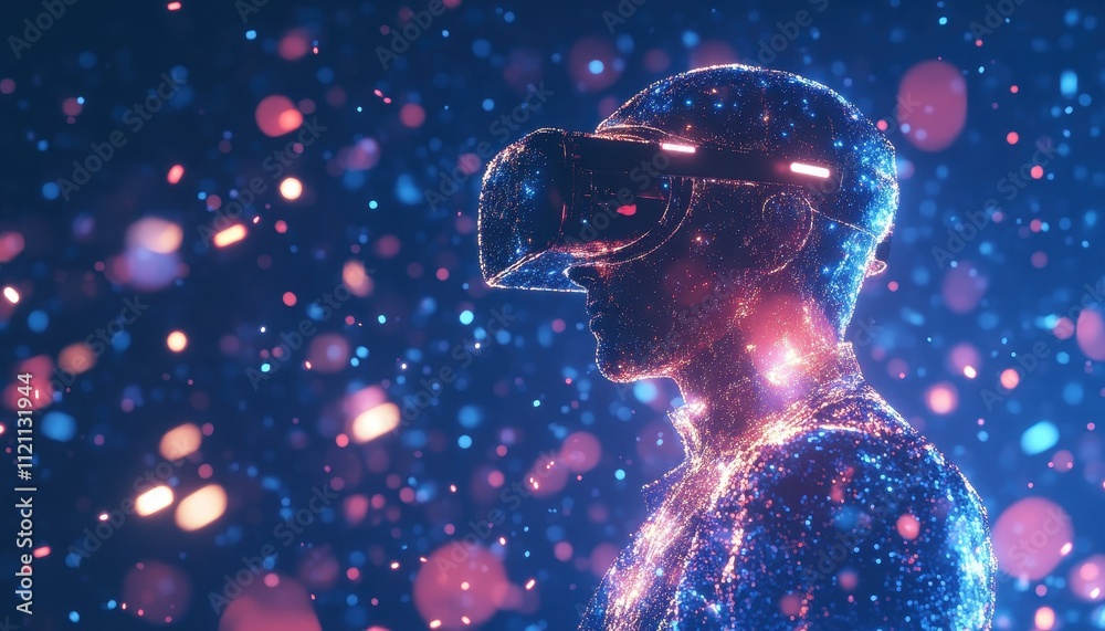 Poster A Digital Person Immersed In Virtual Reality Experience