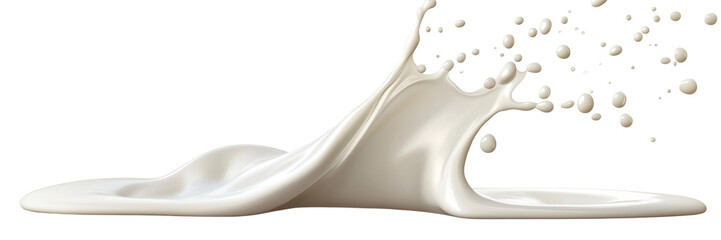 a Milk splash isolated on a transparent background