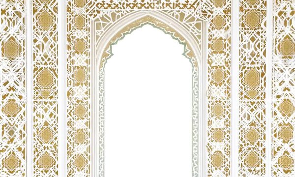 A decorative border featuring intricate patterns and floral elements on a blank background.