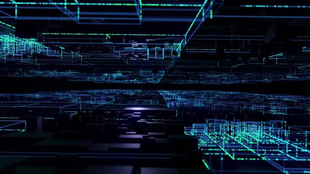 Digital Night City is motion footage for documentary films and cinematic in technology scene. Also good background for scene and titles, logos.