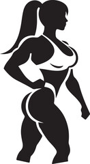 Strong Female Bodybuilder Silhouette Stock Image