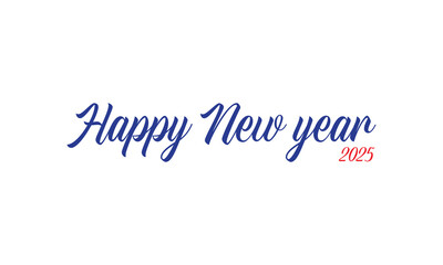 Happy New Year 2025 design on a white background, Happy New yar 2025, Typographic design of Happy New Year 2025