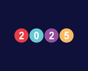 Happy New Year 2025 design on a dark background, Happy New yar 2025, Typographic design of Happy New Year 2025