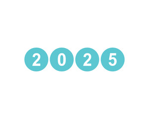 Happy New Year 2025 design on a white background, Happy New yar 2025, Typographic design of Happy New Year 2025