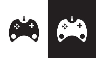 Video game controller icons. joy stick icon . game console icon flat symbol.  isolated on white and black background. Vector illustration.  EPS 10