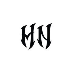 HN monogram logo design letter text name symbol monochrome logotype alphabet character simple logo