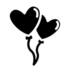 Two Love Balloon Solid Icon