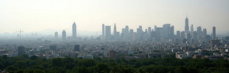 Fototapeta premium Cityscape Skyline Haze, Distant View